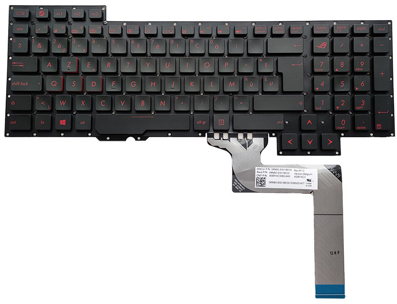 Bàn phím Keyboard Laptop ASUS G751 Màu Đen Đỏ Tiếng Anh Châu Âu