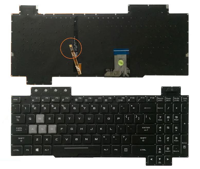 Bàn phím Laptop ASUS FX504 FX504GD FX504GE FX504GM FX80 FX80GM Có đèn