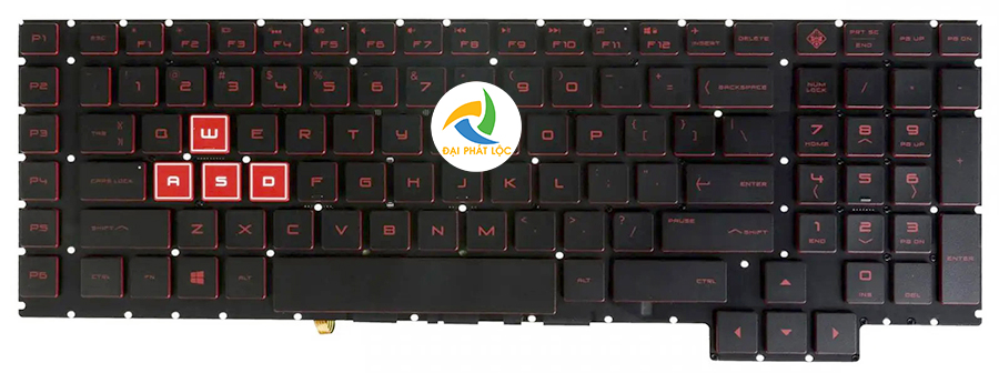 Bàn phím Keyboard Laptop HP Omen 17AN Màu Đen Đỏ Có Đèn