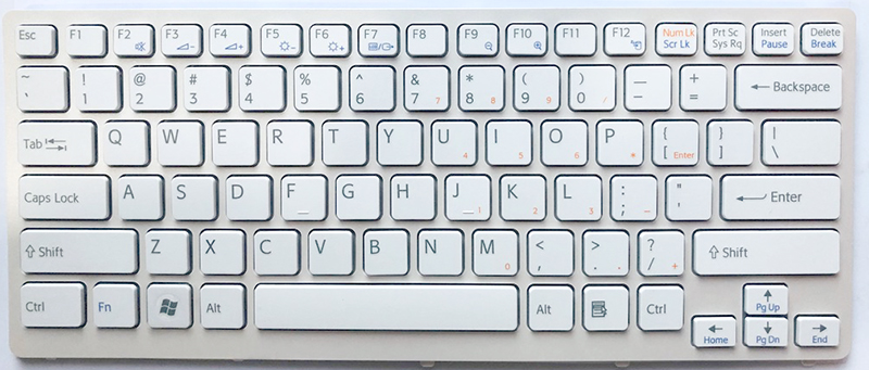 Bàn phím Keyboard Laptop Sony Vgn-CW Màu Đen Màu Trắng Có Khung
