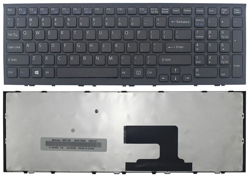 Bàn phím Keyboard Laptop Sony Vpc-EH Màu Đen Màu Trắng Có Khung