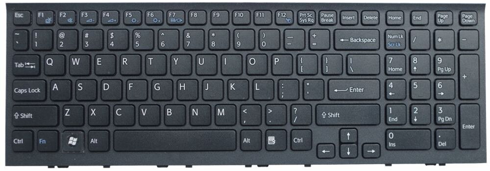Bàn phím Keyboard Laptop Sony Vpc-EL Màu Trắng Màu Đen Có Khung