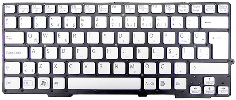 Bàn phím Keyboard Laptop Sony SVS-13 Màu Bạc Màu Đen
