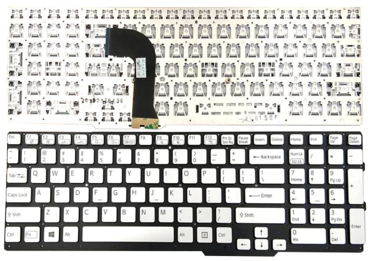 Bàn phím Keyboard Laptop Sony SVS-15 Màu Bạc Có Đèn