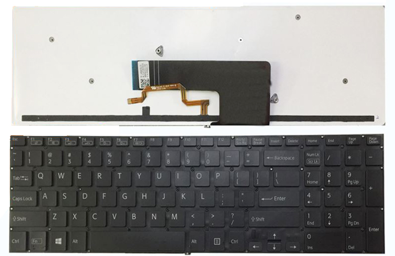 Bàn phím Laptop Sony Fit15 SVF15 SVF15E Màu Trắng Đen Bạc Nguyên Bệ