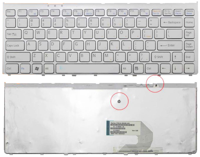 Bàn phím Keyboard Laptop Sony VGN-FW Màu Đen Có khung