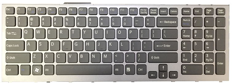 Bàn phím Keyboard Laptop Sony Vaio Vpc-F1 Có Đèn Có khung