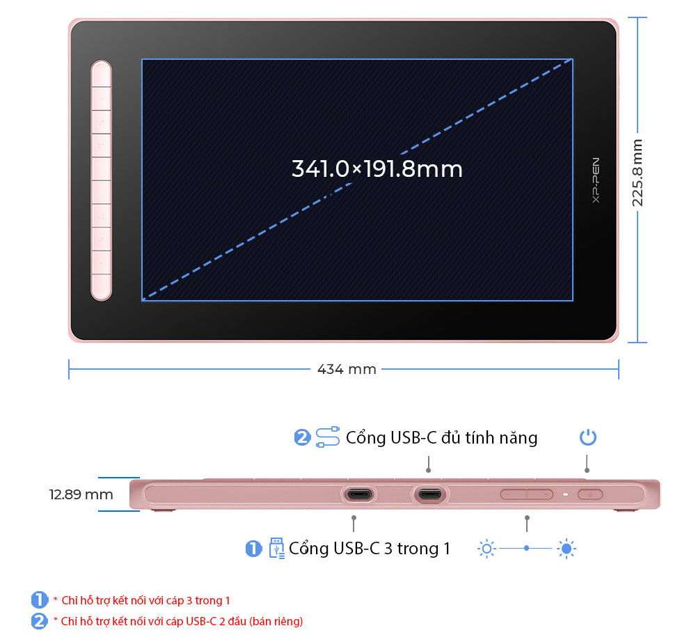 Bảng vẽ màn hình XP-Pen Artist 16 Gen 2 Chip X3 Android Cảm ứng