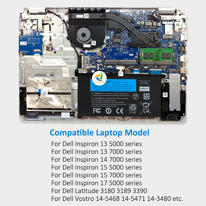 Pin Laptop Dell Inspiron 5368 5378 5568 5468 7368 WDX0R Chính hãng