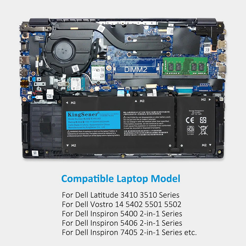 Pin Laptop Dell Latitude 3410 3510 Vostro 5300 5401 5402 Chính hãng