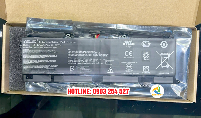 Pin Battery Laptop ASUS S200 S200E X202E X201E C21-X202 Chính hãng