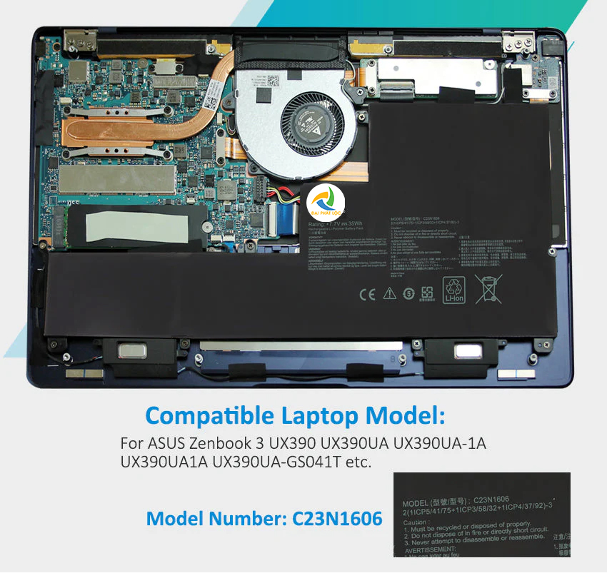 Pin Laptop Asus Zenbook Flip 3 UX390UA UX390UAK C23N1606 Chính hãng