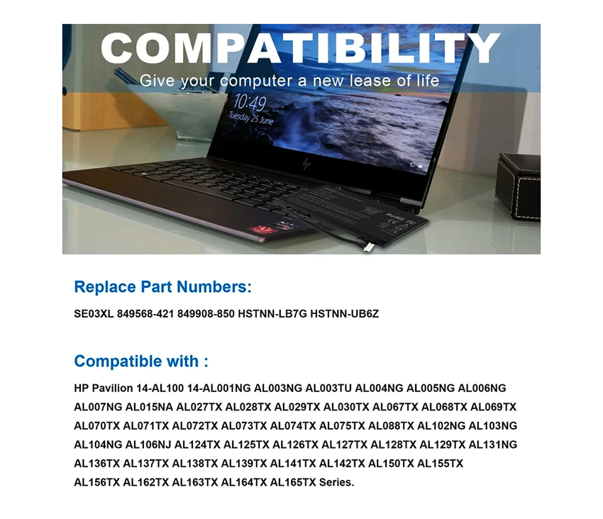 Pin Battery Laptop HP Pavilion 14-AL125TX 14-AL136TX SE03XL Chính hãng