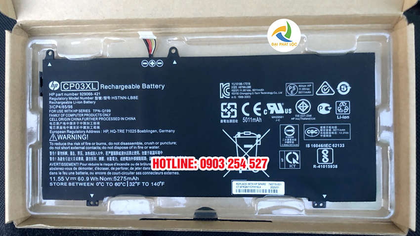 Pin Laptop HP Spectre 13AE 13-AE000 13-AE013DX CP03XL Chính hãng