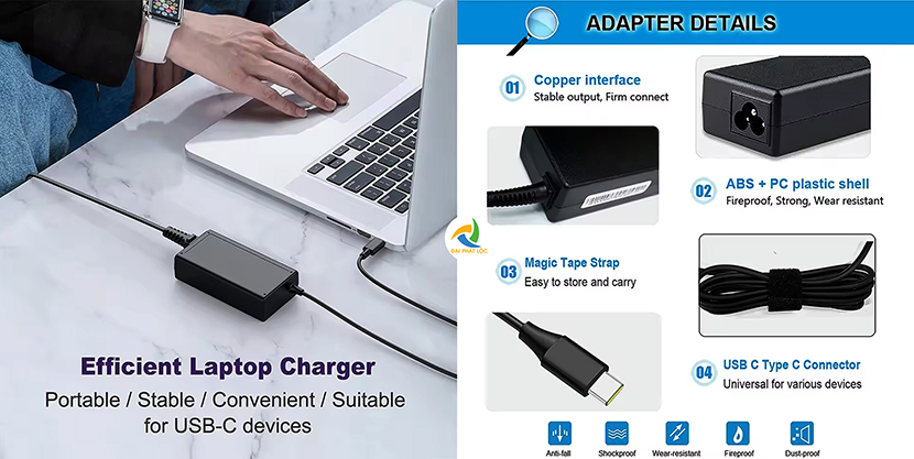 Sạc Adapter Laptop Acer 20V 3.25A 65W USB-C Type-C Chính hãng