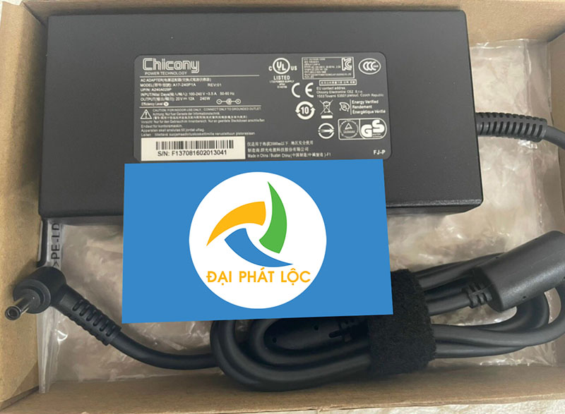 Sạc Adapter Laptop MSI 20V 12A 240W Đầu Kim Nhỏ Chính hãng