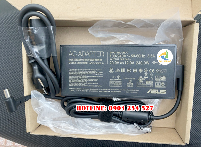 Sạc Adapter Laptop Asus 20V 12A 240W Chân Kim 6.0 x 3.7mm Chính hãng